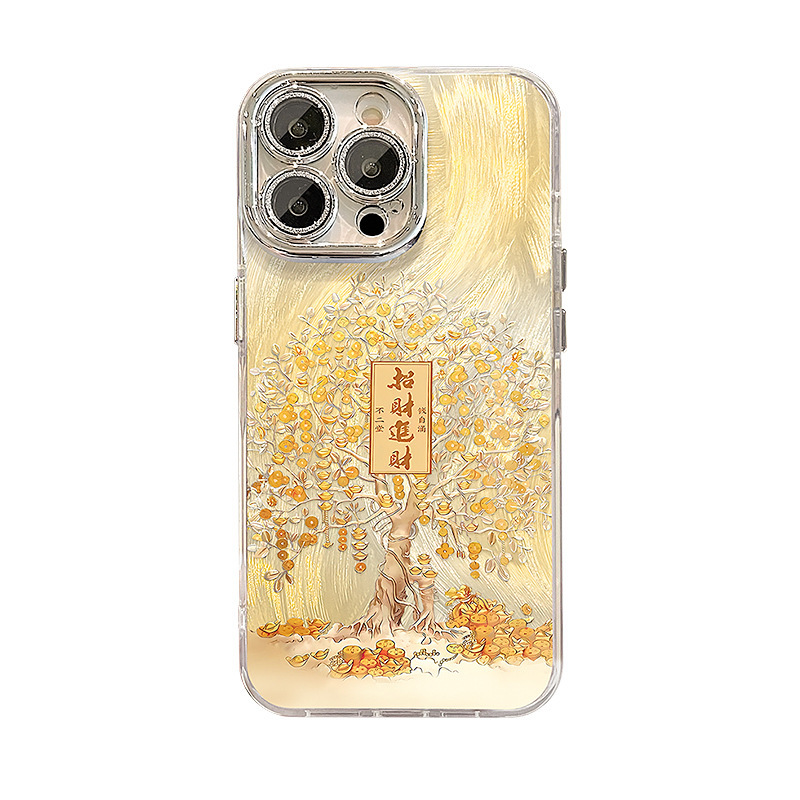 招财树手链适用苹果15promax手机壳iphone17羽纱16中国风14高级感|undefined