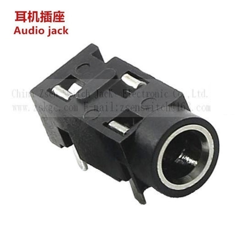 3.5耳机插孔卧式4脚   3.5耳机插座卧式四脚    卧式3.5耳机母座