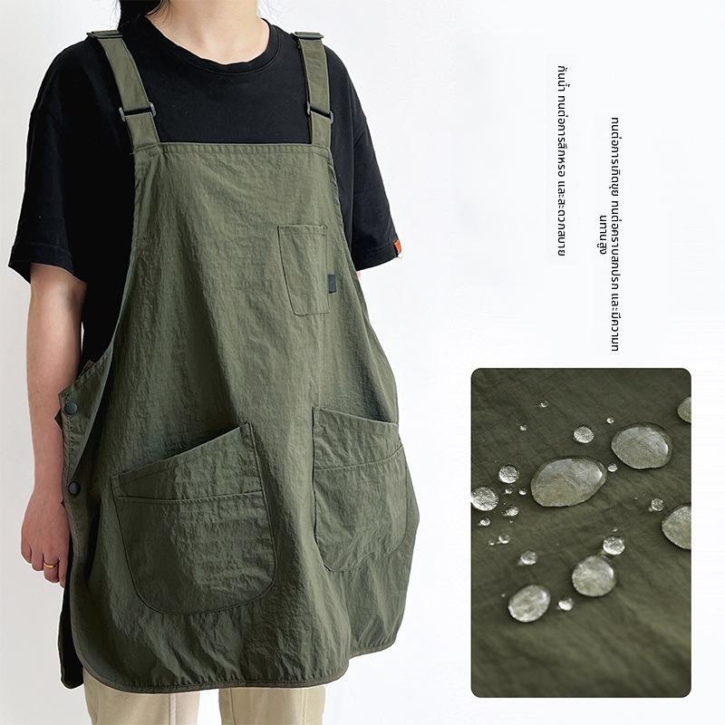 Apron for Kitchen, Adjustable, Waterproof, Stain-Resistant, Suitable for Hairdressing, Beauty, Catering, Camping, Milk Tea Shops, Pet Stores, Reversible Workwear