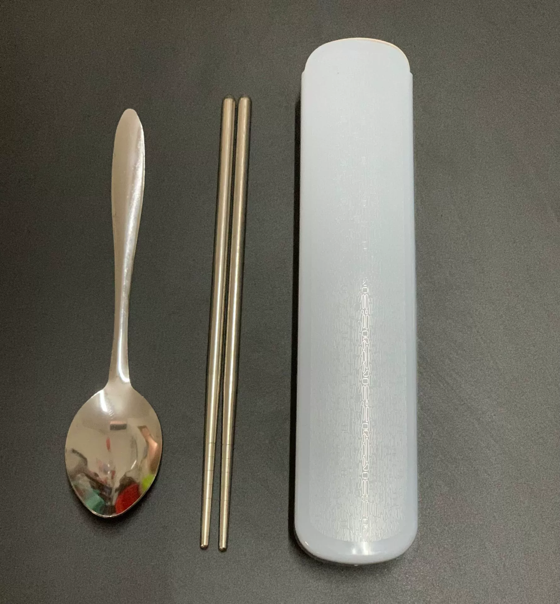 Portable 304 Stainless Steel Tableware Set, Spoon Chopsticks Fork, 3‑Piece with Storage Case
