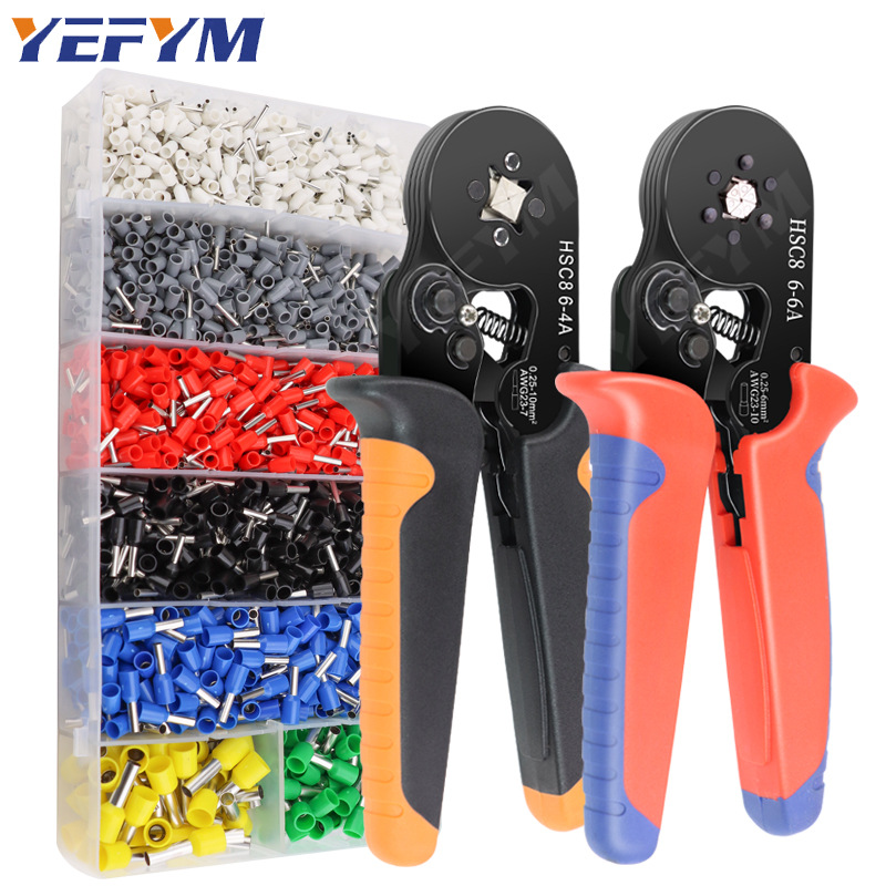 管型/针型接线端子压线钳HSC8-6-4手动压接钳工具加1200电工套装