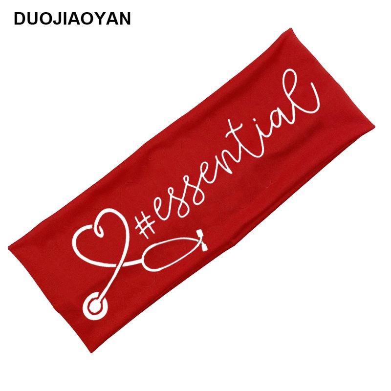 Creativo nuevo estilo europeo y americano de seda de leche elástica estetoscopio anti-trol patrón banda para el cabello de ala ancha banda para la cabeza de enfermera