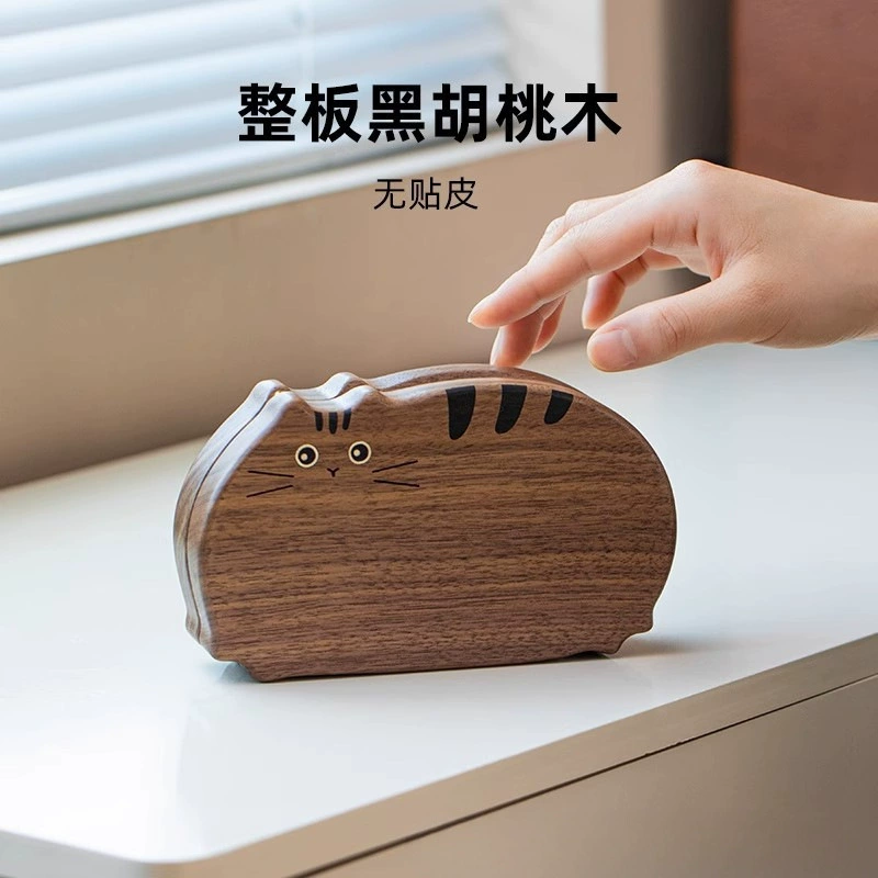 Деревянная шкатулка для драгоценностей в форме кошки, портативный маленький браслет, ожерелье, шкатулка для драгоценностей, серьги, коробка для хранения сережек