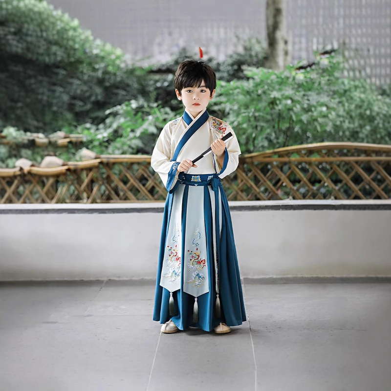 Boys' Chinese Traditional Clothing Hanfu 2025 New Autumn Style Chinese Style Fairy Tale Children's Ancient Costume Little Prince Dragon Year Set
