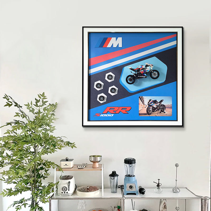 Sala de estar Entrada Pintura decorativa Bloques de construcción tridimensionales Coche mural de pared superior Habitación infantil Dormitorio Motocicleta Pintura colgante