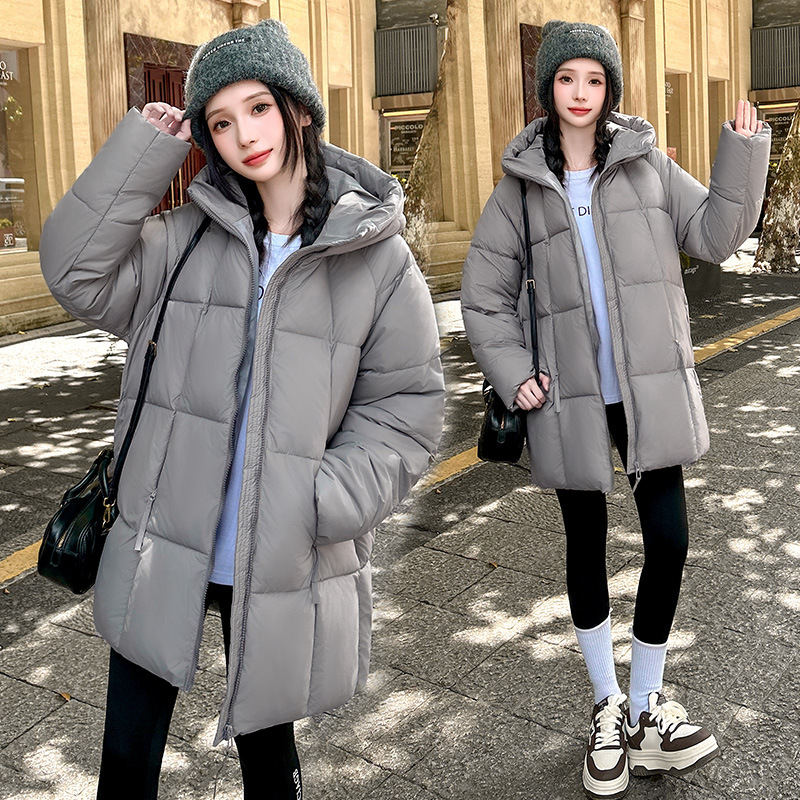 Nube de algodón puff para mujeres 2025 nuevo algodón encapuchado grueso chaqueta de algodón pequeño chaqueta de pan
