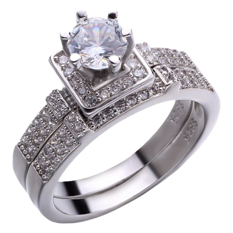 Sanjie desea la venta caliente nuevo ZIRCON artificial ocho corazones y ocho flechas anillo femenino europeo y americano moda completa diamante anillo de compromiso