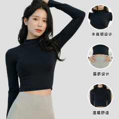 IVERY半高襟がやせているヨガ服の女性とベルベットのフィットネス服のスポーツ上着秋冬スタイルの外着は長袖を着ている