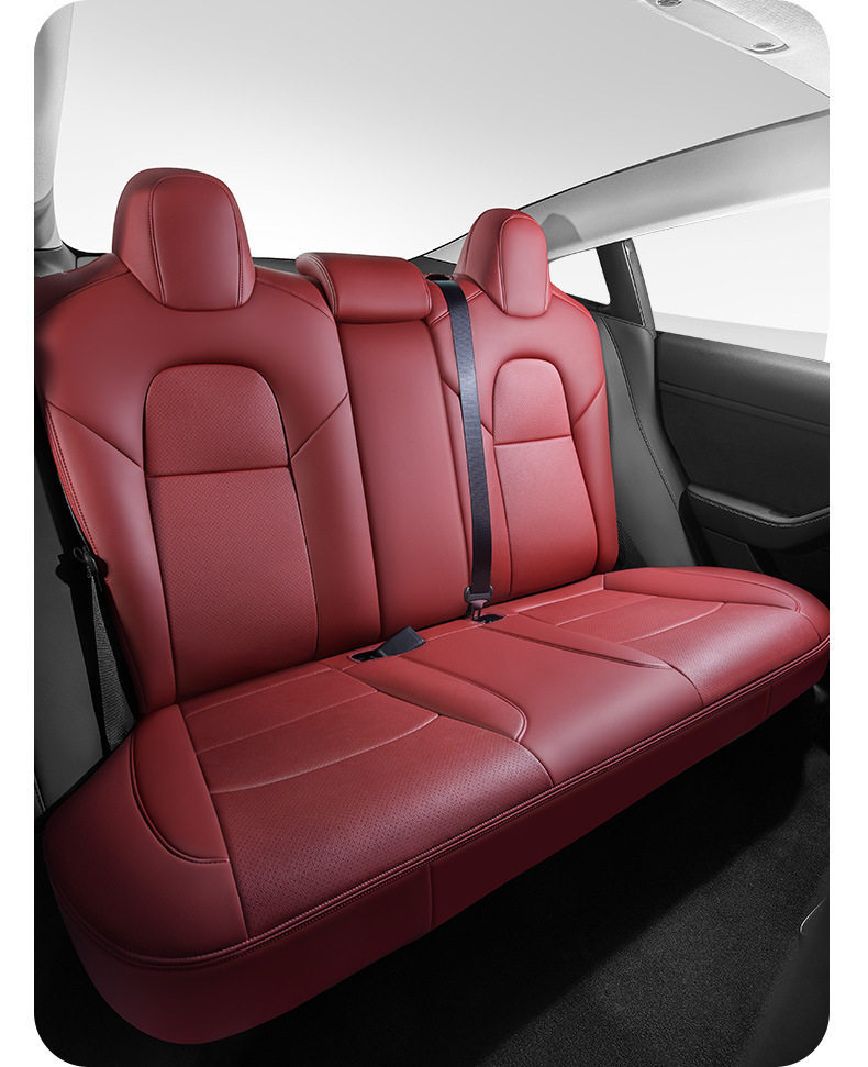 Suitable for the New Version of Tesla Model 3/Yls, Full-Coverage Seat Cushion and Ultra-Fiber Nappa Leather Seat Cover Specially Designed for the Car