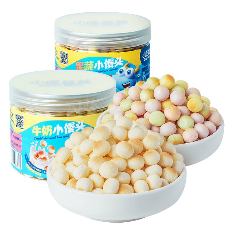 Молочные/фруктовые мини-булочки Little Deer Blue Blue, снеки, молочные бисквиты для прорезывания зубов, пальчиковые печенья для младенцев и малышей.