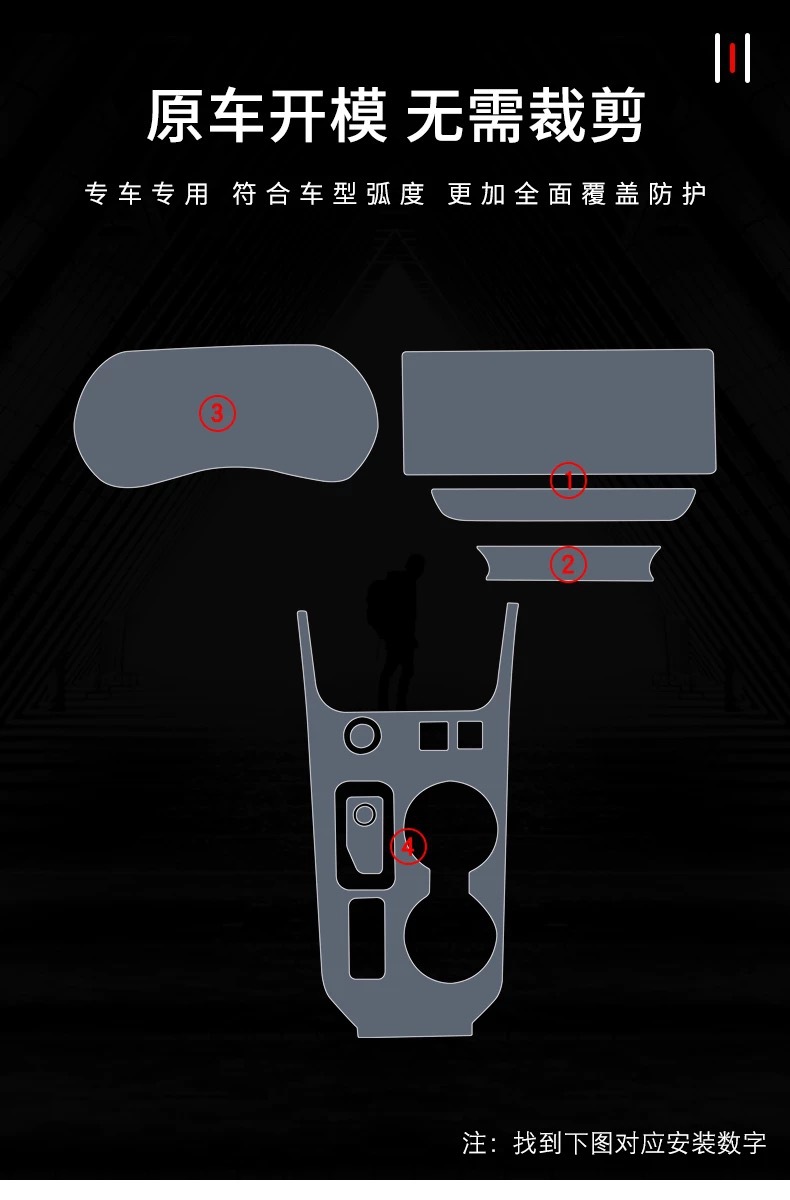 Suitable for Nissan Sylphy Interior Protective Film Navigation Central Control Gear Screen Car Interior Film Center Column Film-Tpu
