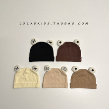 新生婴儿帽子搞怪眼睛套头帽0-3个小月龄宝宝婴幼儿胎帽睡帽6