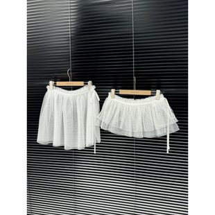 2025 Summer Two-Wear Lace Mesh Decorative Skirt Curtain Ballet Style Summer Girdle Butt Curtain Collar