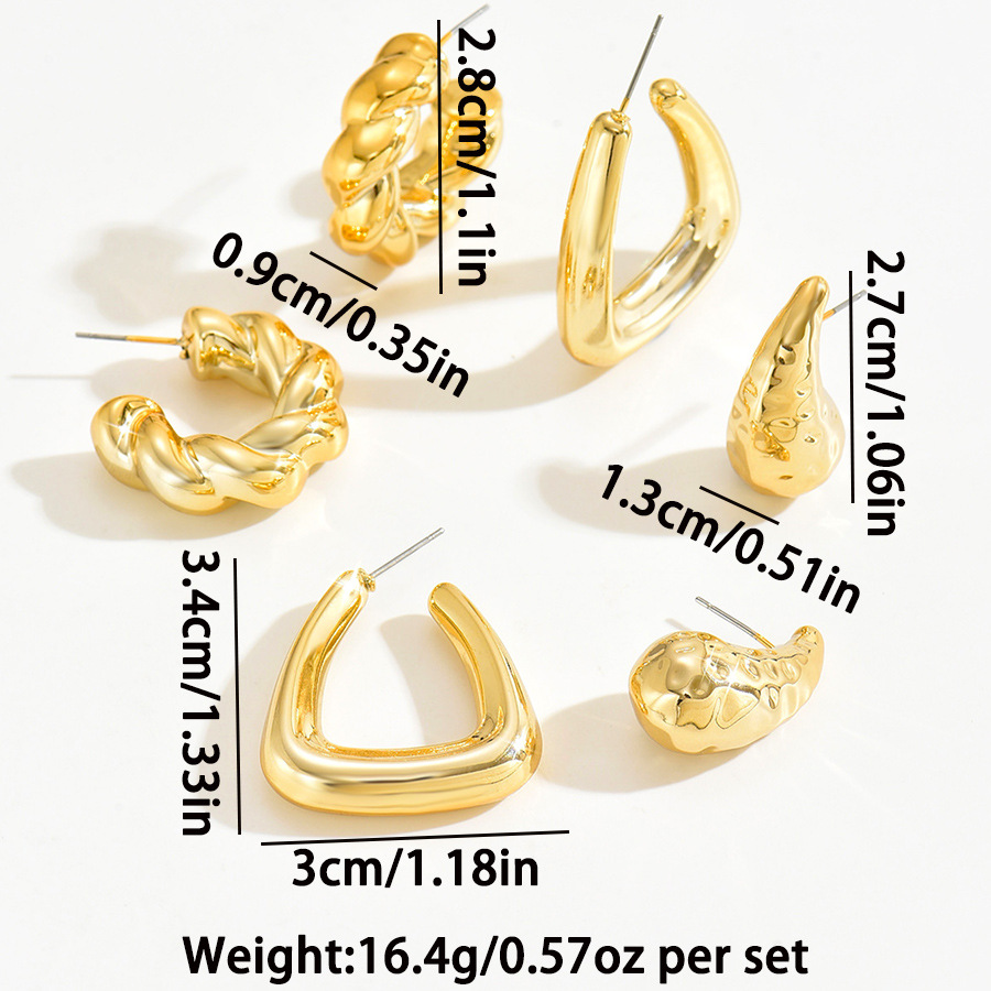 25g Weight 1 Set Modern Style Classic Style C Shape U Shape Water Droplets Plating Arylic Earrings Ear Studs