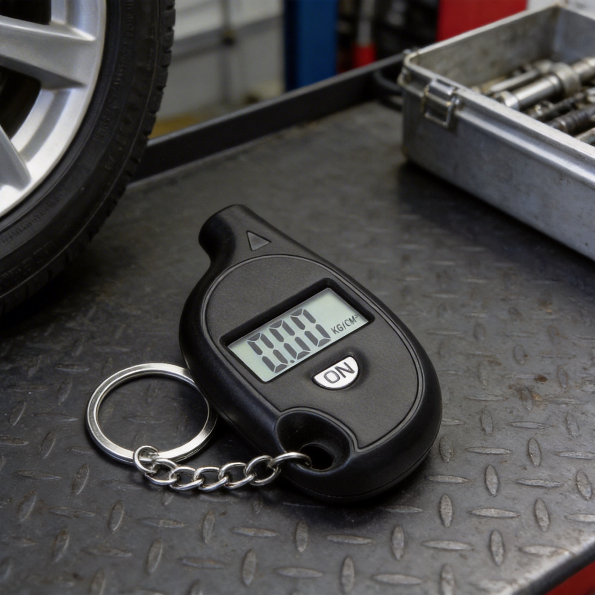 深圳厂价现货批发袖珍型带钥匙链迷你汽车数显胎压计精确便携