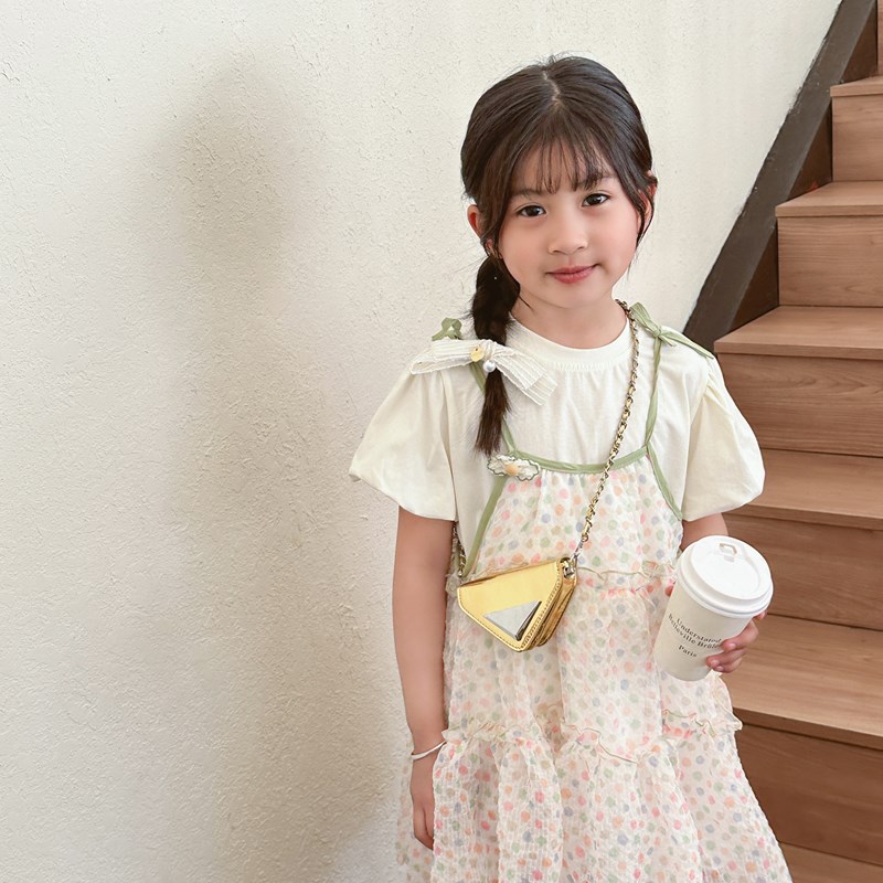 Coreana esmalte brillante mochila de niños triángulo láser bolso de hombro para niños y niñas mini cadena bolso para niños