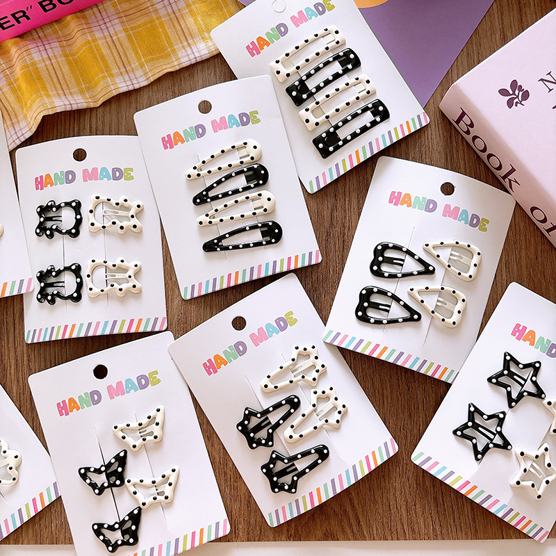 New Oil Dropping Wave Dot Star All-match Children's Bangs Hairpin bb Clip Girl's Heart Geometric Broken Hairpin Hair Accessories