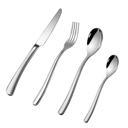 Cross-border 304 stainless steel western food cutlery, steak special high-end western food tableware wholesale moonlight knife, fork and spoon set