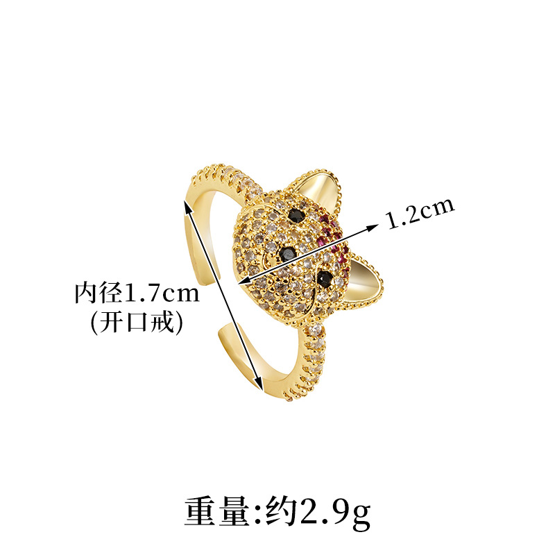 Anillo de oro de Gufa Shacha 18k de diamantes de anillo de oso para mujeres lujosas joyerías transfronterizas que no se desvanecen