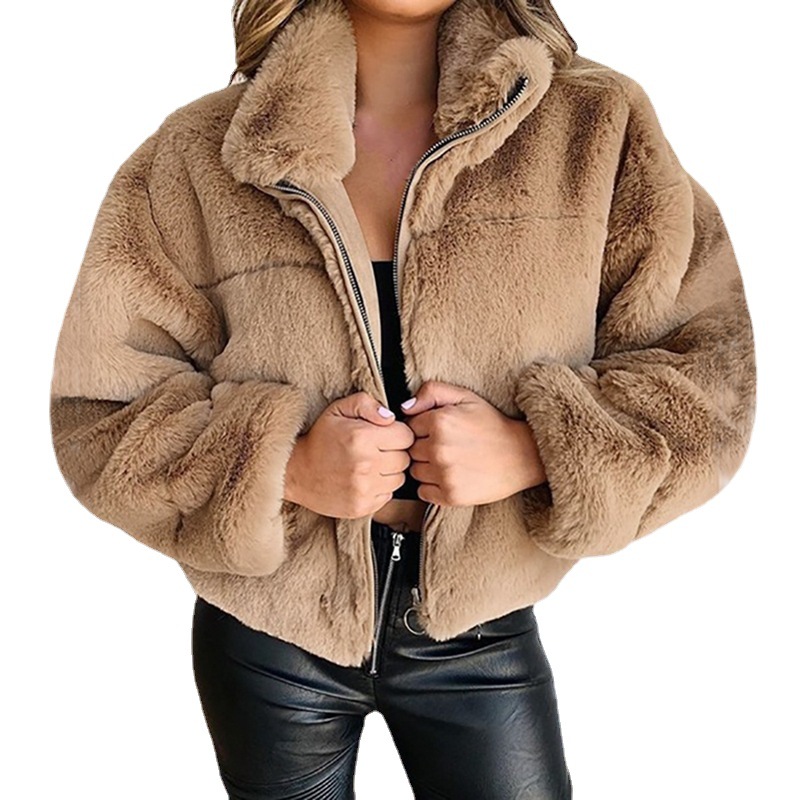 Abbigliamento donna moda autunno e inverno nuovo taglie forti abbigliamento donna pelliccia di coniglio cerniera cardigan peluche giacca calda_voghion.com