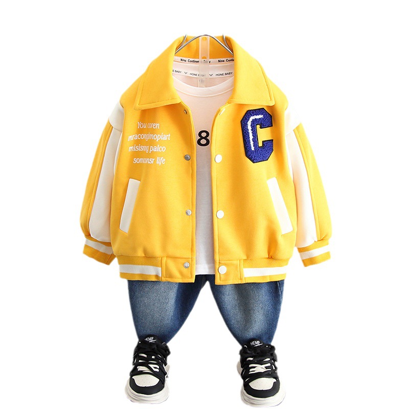 Boys Fall Baseball Jacket Children's Spring And Autumn Jacket Top Boys Fall Trend_voghion.com
