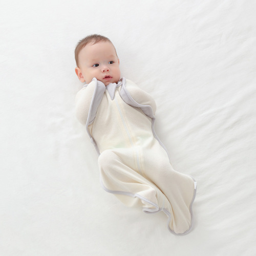 Baby sleeping bag spring and autumn baby pajamas thin version newborn anti-kick cover miracle all-season swaddle breathable