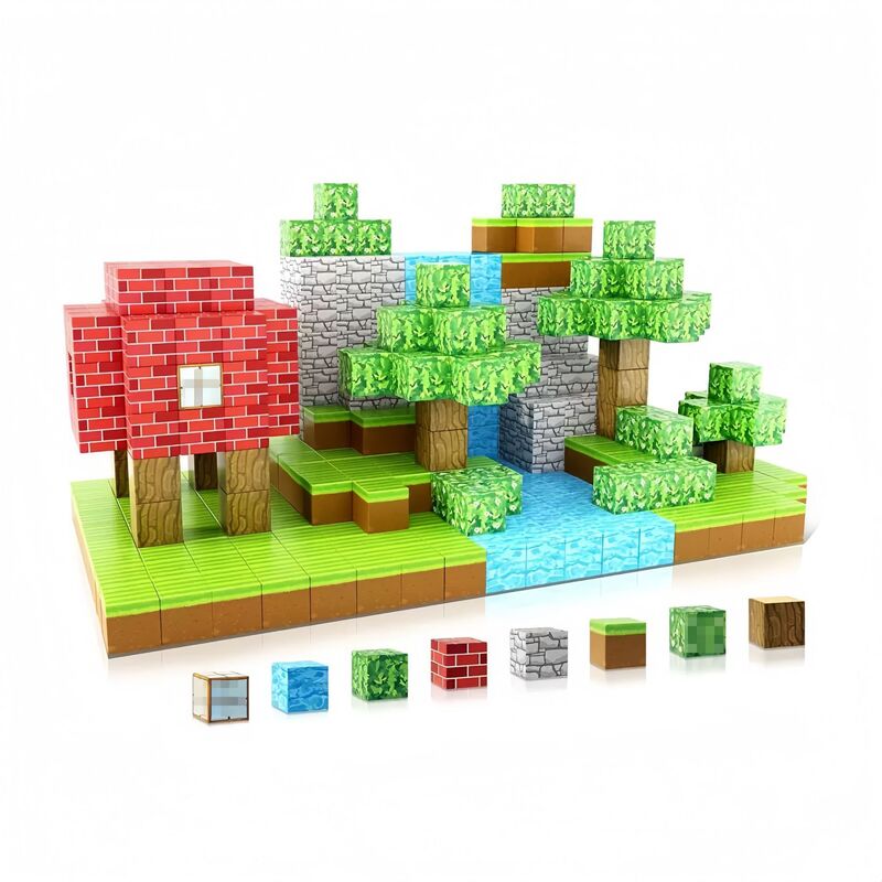 クロスボーダー マインクラフト 磁気ブロック 磁気ブロックセット 原始森林 STEM感覚玩具 Amazon|undefined