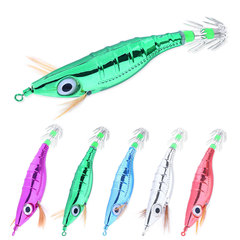 Wood Shrimp Lure, 10cm, 8.6g; Squid Hook for Lure Fishing, Electroplated Big-Eye Shrimp with ABS Material and Glow-in-the-Dark Octopus Hook, Model SJ041