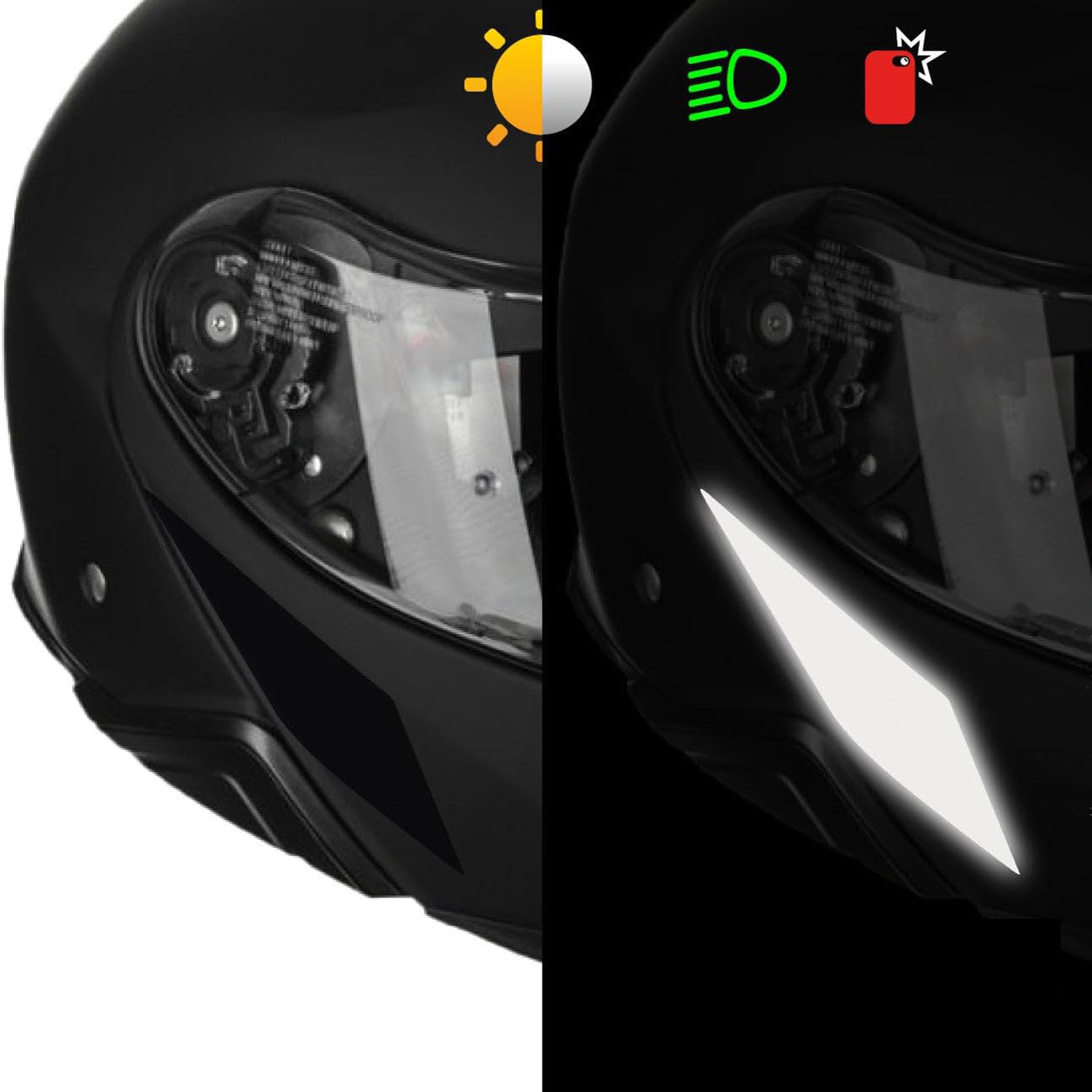 Amazon casco de motocicleta pegatinas de advertencia reflectantes comercio exterior pegatinas de automóviles de bicicletas reflectantes fuertes