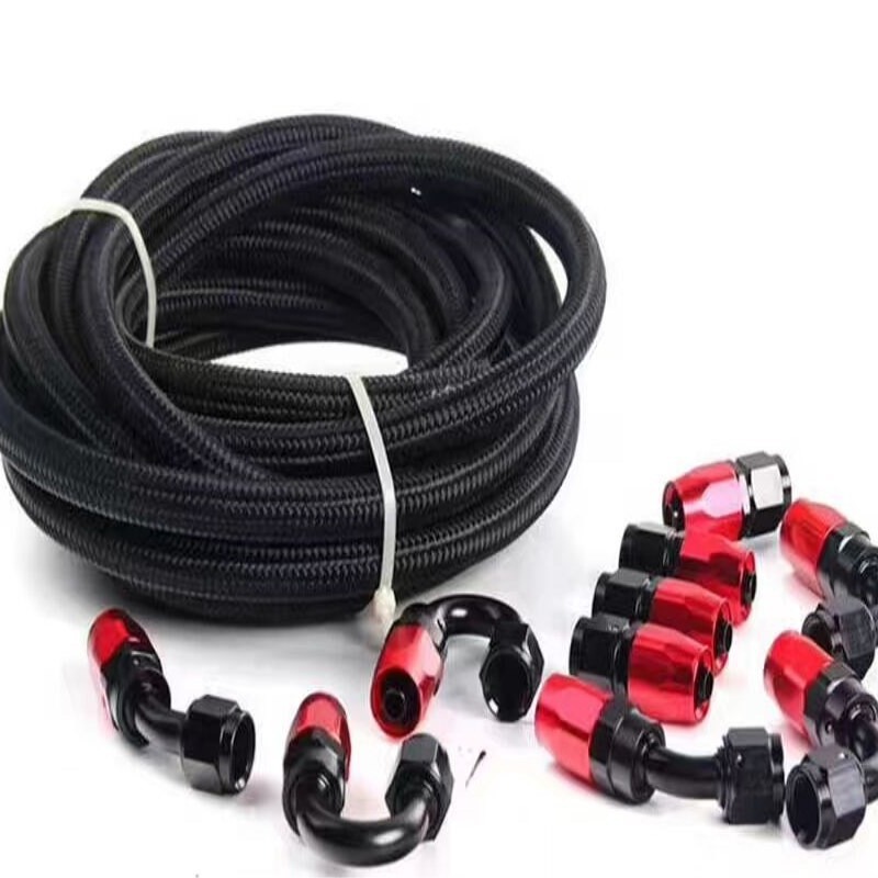 厂家直供双层编织不锈钢铁氟龙燃油管 1米油冷器高压油管AN4-AN10