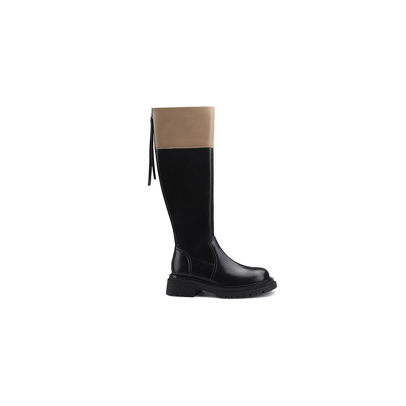 Uva mamá mismo estilo otoño e invierno Nuevo color a juego de moda punta redonda grueso inferior talón grueso de longitud media botas de caballero de adelgazamiento