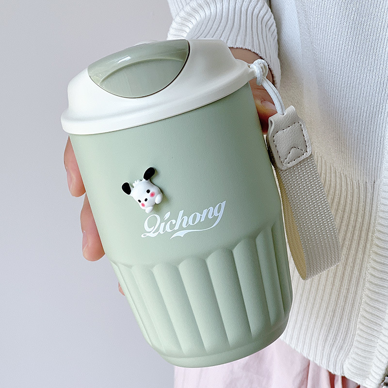 316ステンレスコーヒーカップ高颜値潮牌アメリカ式コーヒーカップシンプル風高級陶磁器内胆保温カップ|undefined
