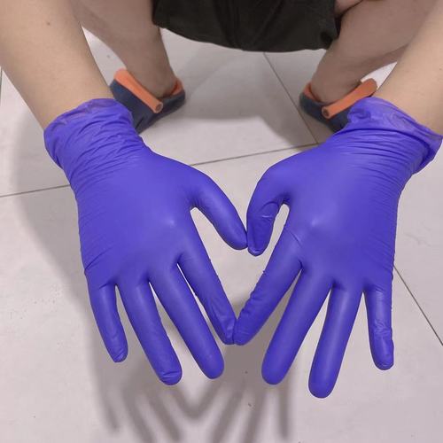 Wanli Disposable Blue and Black Nitrile Modified Rubber Gloves for Home, Food Grade, Beauty, and Work Safety