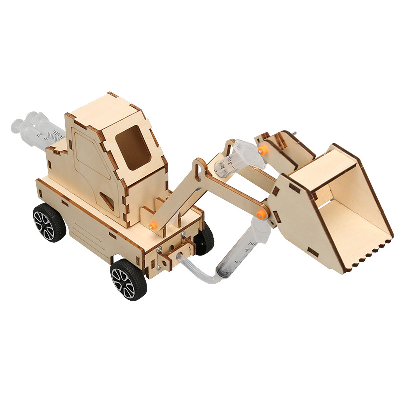 Tecnología pequeña producción cargador hidráulico hecho a mano diy experimento de ciencia para niños enseñanza juguetes material físico paquete al por mayor