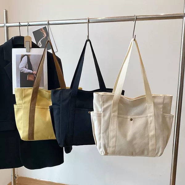 Factory Tote Canvas Bags Can Be Printed with Logos, Cotton Tote Bags, Gift Canvas Bags, Student Large-Capacity Tote Bags