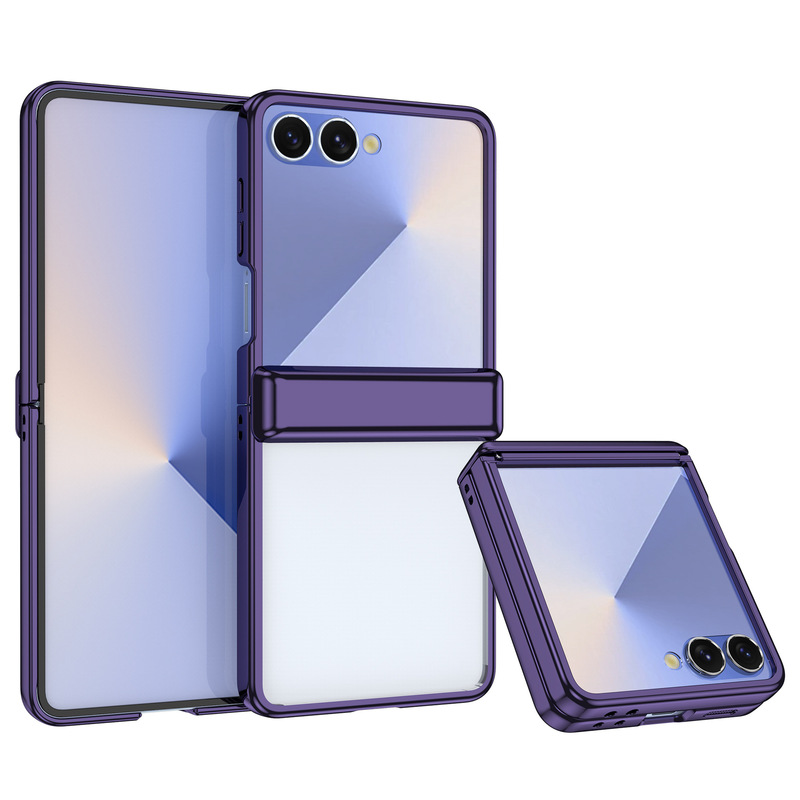 人気のサムスン Z Flip7 携帯電話ケース折りたたみ電気メッキ高精細透明強化フィルムオールインクルーシブヒンジ保護カバー|undefined