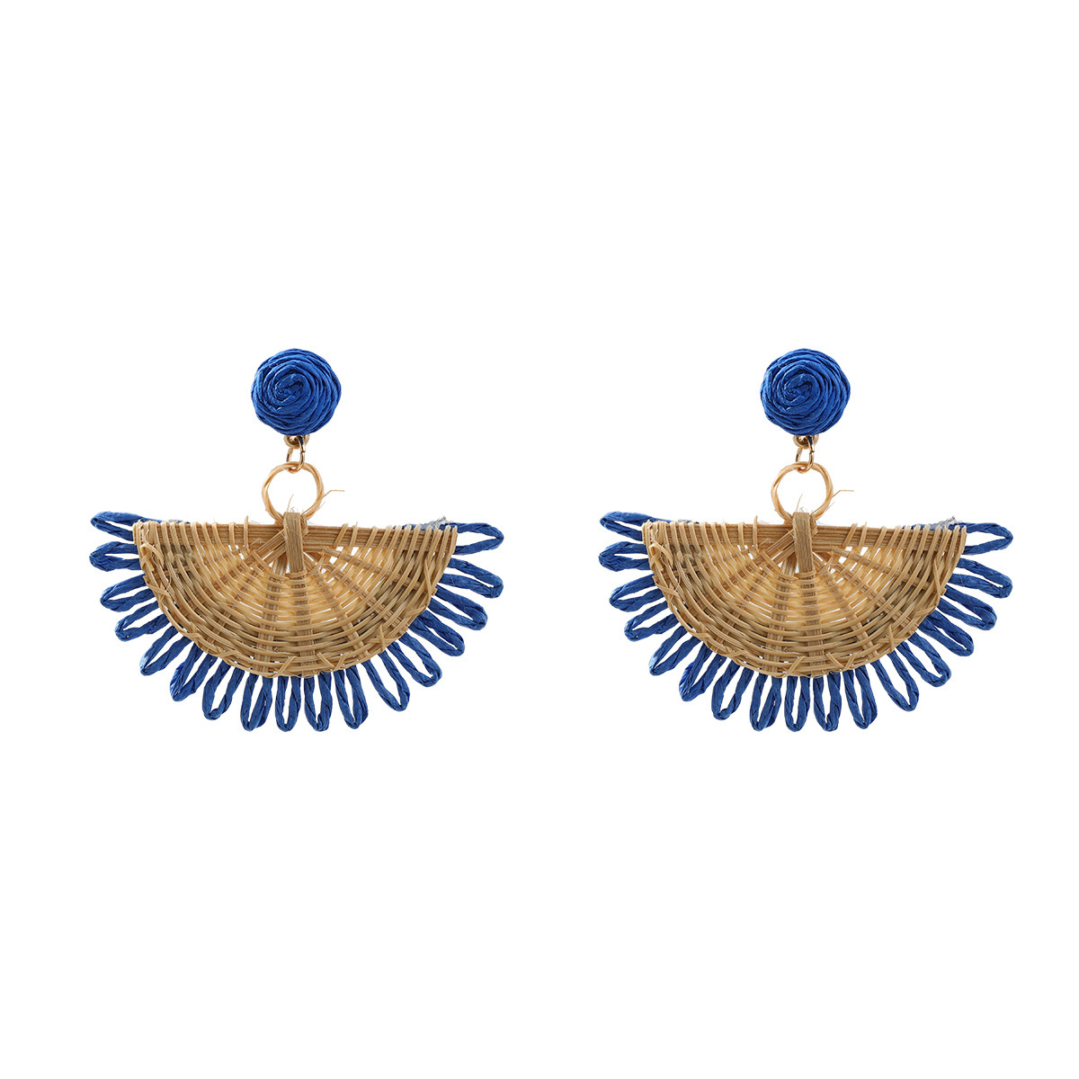 7g Weight 304 Stainless Steel Ear Needle Material Drop Earrings Classification 1 Pair Quantity Holiday, Weekend Occasion raffia Material Geometric Pattern All Seasons Season Women's Gender Braid Design Vacation, Ethnic Style Style 1 Pair Vacation Ethnic Style Geometric Braid Raffia Drop Earrings 13