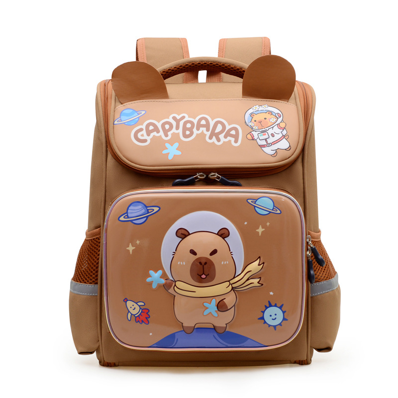 Kapibara mochila infantil de dibujos animados lindas mochila de niñas de grado uno, dos y tres niños mochila ligera