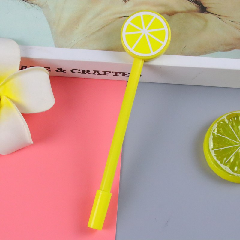 Pluma de gel de fruta de dibujos animados creativo lindo estudiante papelería color caramelo pluma de agua Lollipop Oficina firma pluma