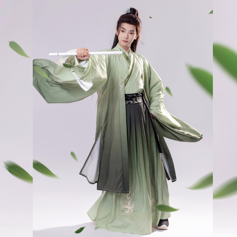 Original Chinese-Style Hanfu for Men and Women, Embroidered Ancient Costume with Cross-Collar and Waist-Length Design, Wei and Jin Dynasty Style, Everyday Wear, Summer 2026