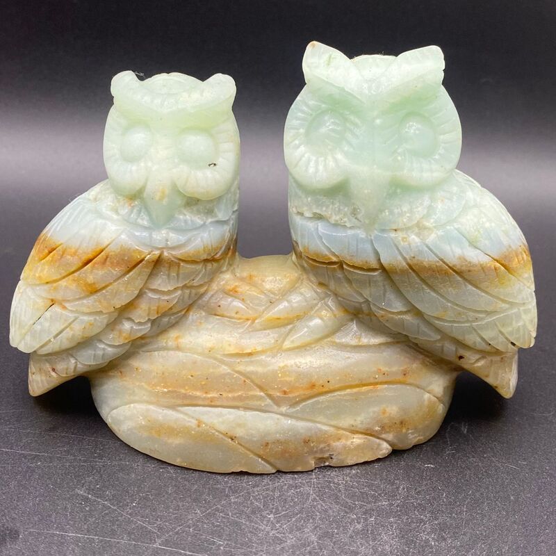 天然亚马逊猫头鹰手工雕刻件桌面摆件手工雕刻件装饰直供 图 1