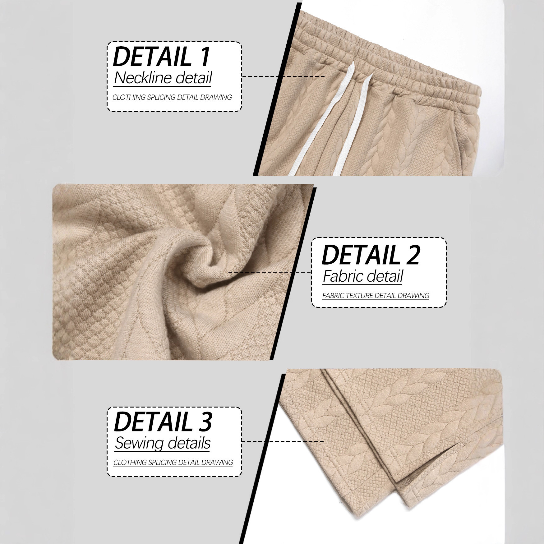 Transfronterizo Amazon nuevo otoño y invierno hombre americano deporte casual de color sólido jacquard gran tamaño pantalones de cuerda para hombre