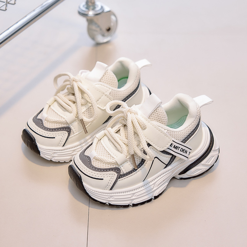 Zapatos deportivos para niños, zapatos de malla transpirables para niñas, primavera y otoño, nuevos zapatos casuales para niños con suela suave universal, stock transfronterizo