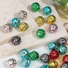 金属色电镀毛线球散珠  diy手工串珠包制作装饰品材料散珠饰品配