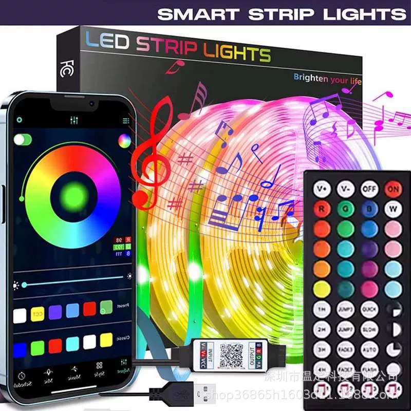 LED-лента, умный контроллер, подсветка для спальни и гостиной, 5V, 44 клавиши, Bluetooth