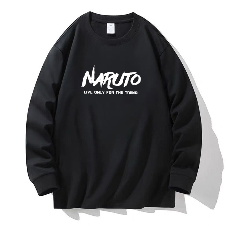 100% algodón pesado de alta calidad 230g de otoño camiseta de manga larga de cuello redondo negro camiseta de base suelta camiseta de mujer