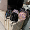 New Bucket bag Drawstring Chameleon bag summer 2021 new pattern Korean Edition fashion Sequins One shoulder Messenger Chain bag