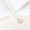 Necklace, retro metal chain for key bag , four-leaf clover, Japanese and Korean, simple and elegant design