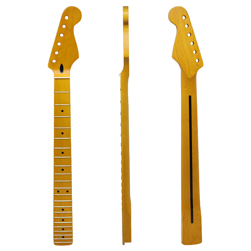 St22 Electric Guitar Neck 6-String Matte Yellow Neck Canadian Maple Electric Guitar Handle Instrument Accessories