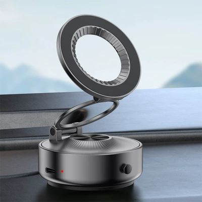 Vacuum Suction Car Mount – Car phone holder - black-xt60